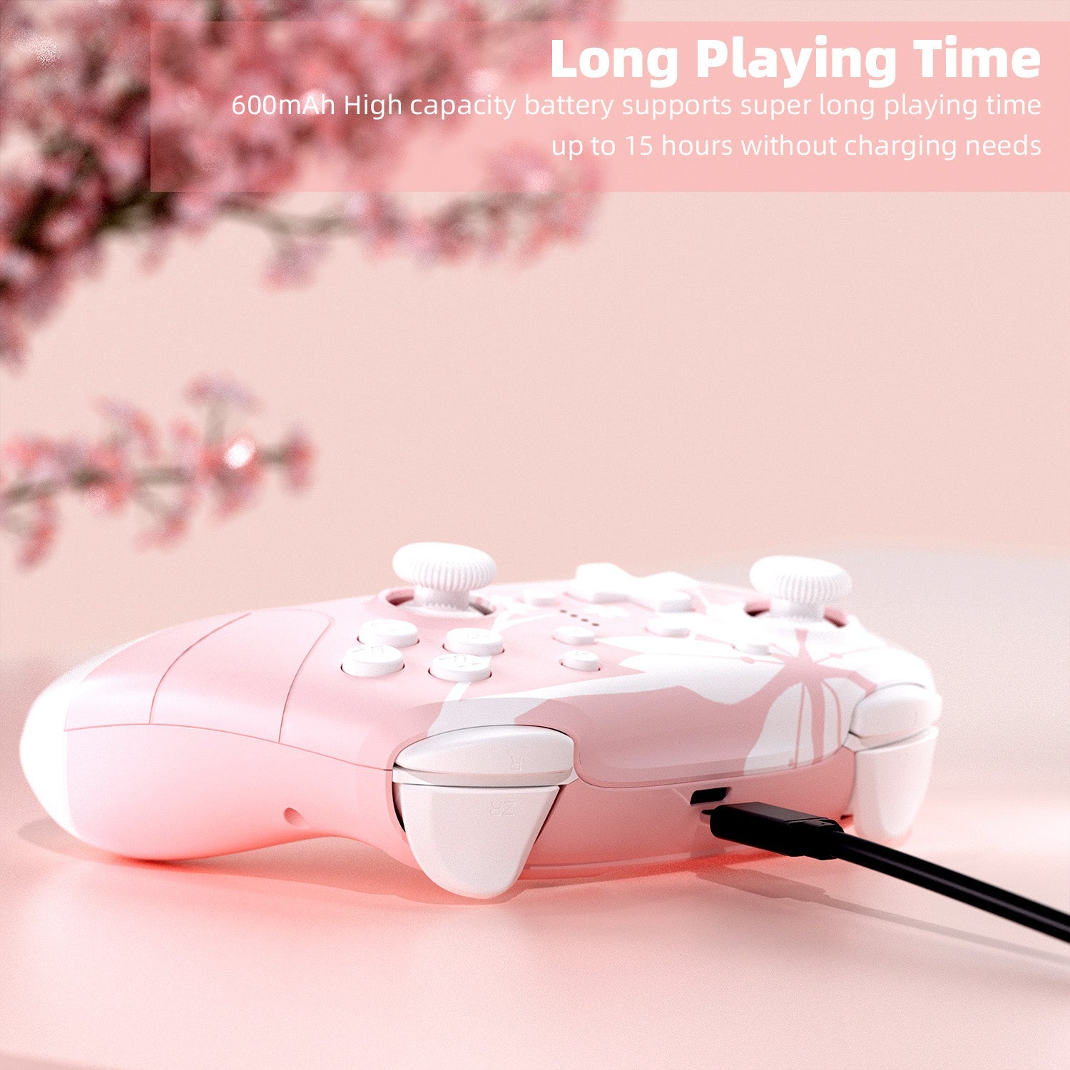 Mytrix Sakura Pink Cherry Wireless Switch Pro Controller for Nintendo Switch, the Newest Switch OLED, and Switch Lite Mytrix Sakura Pink Cherry Wireless Switch Pro Controller for Nintendo Switch, the Newest Switch OLED, and Switch Lite